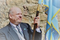 Gordon Rutter, bearer of the Blue Blanket for Incorporated Trades of Edinburgh and Historian to Edinburgh March Riding Association