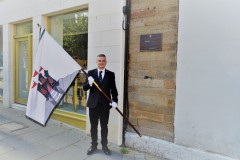 2021 Captain Elect, Jay Sturgeon at a section marking the Flodden Wall line