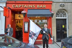 2021 Captain Elect, Jay Sturgeon outside the Captains Bar - our traditional annual photo op!