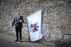2021 Captain Elect, Jay Sturgeon carrying the City of Edinburgh Banner