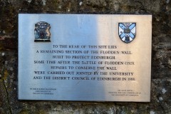 Plaque regarding Flodden Wall