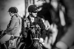 Rider ridng his Friesian at Edinburgh Riding of the Marches
