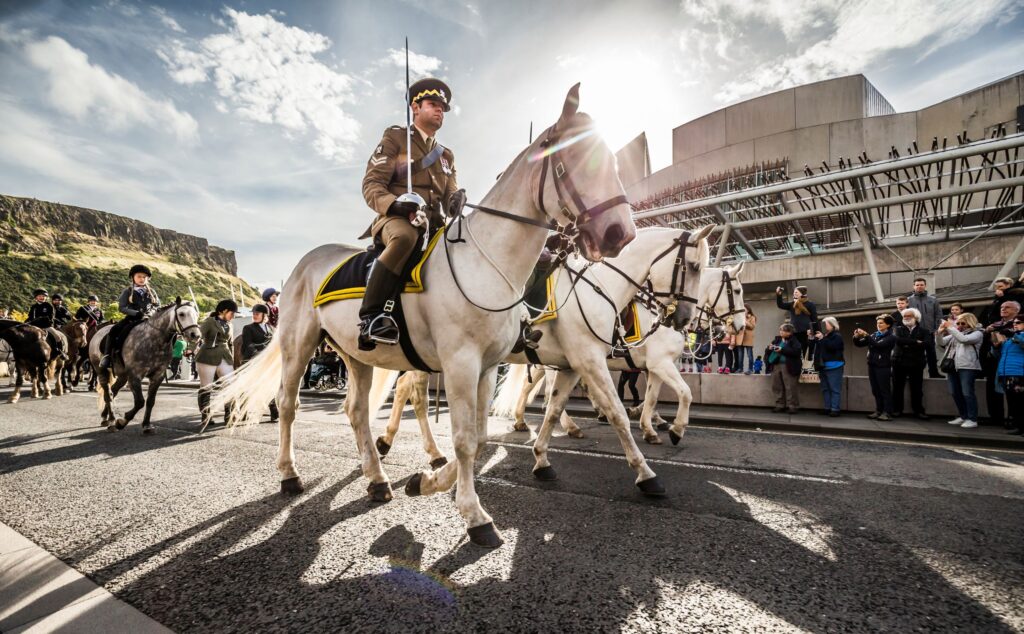 Royal scots dragoon guards take part in the 2018 edinburgh riding of the marches 2018 photo by phunkt.com 